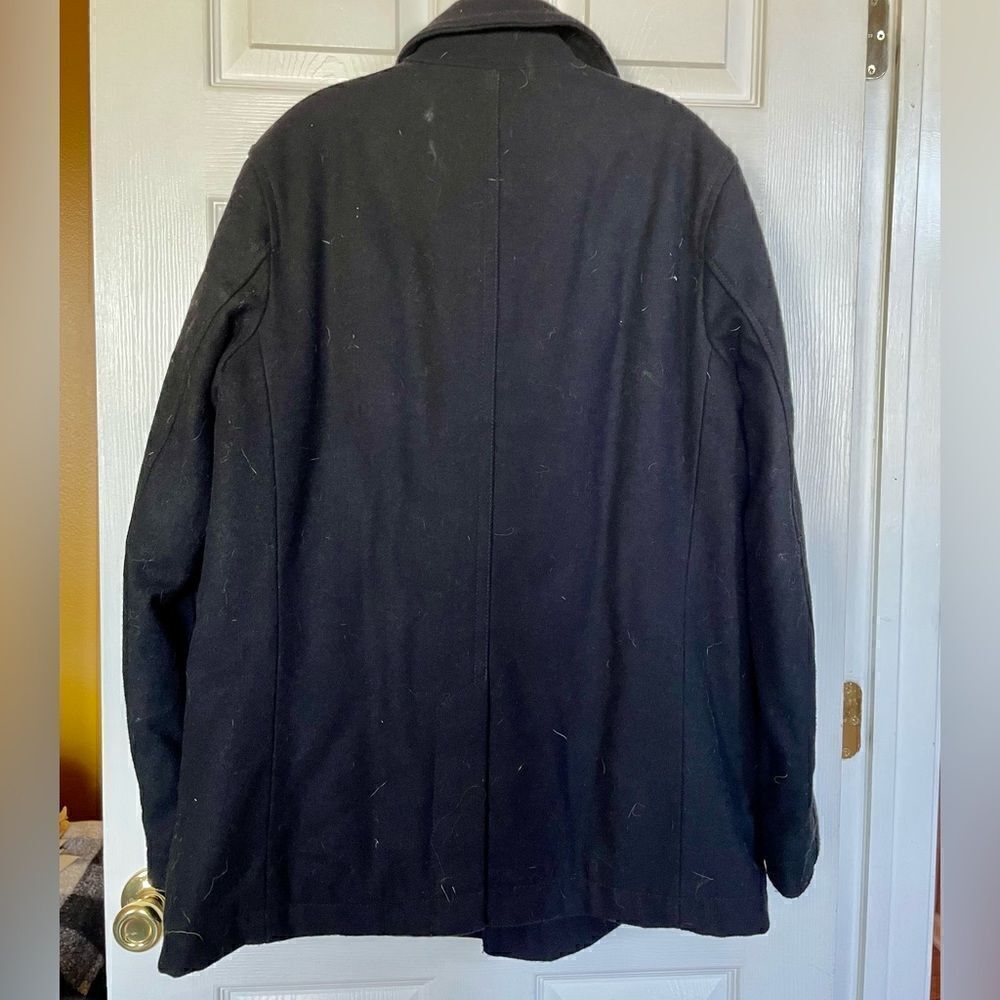 BLACK PEACOAT BY OLD NAVY MEDIUM EXCELLENT CONDITION - Picture 8 of 9